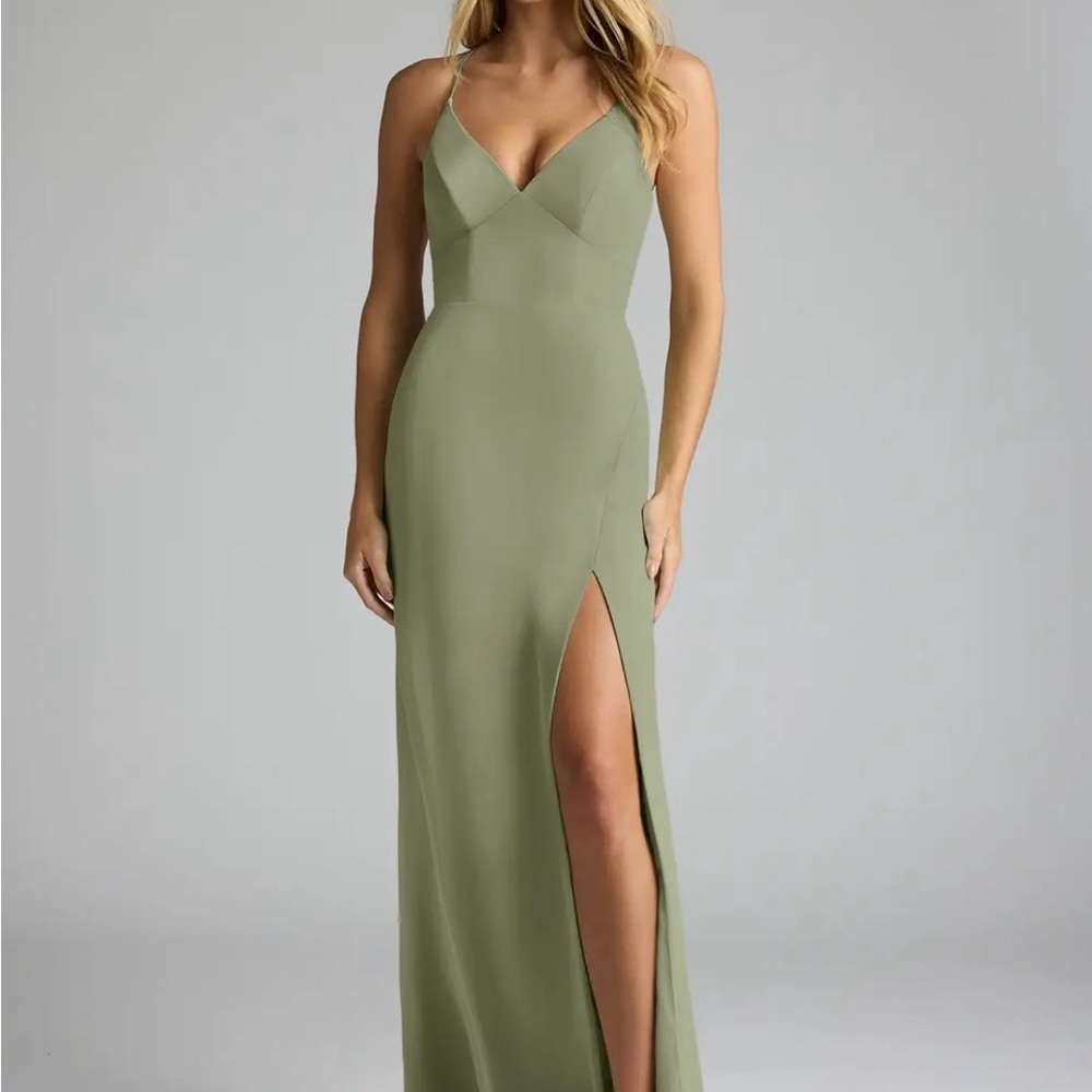 Azazie Sage Green Maxi Dress